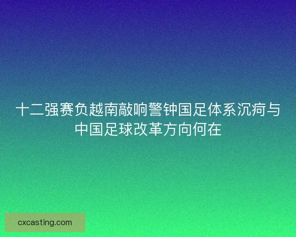 十二强赛负越南敲响警钟国足体系沉疴与中国足球改革方向何在